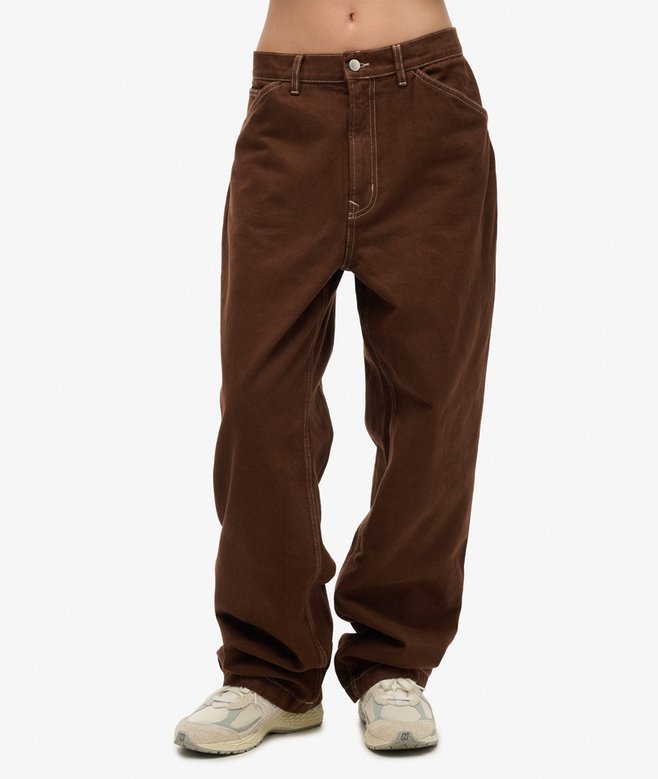 Superdry Pantalones Estilo Carpintero Con Costuras En Contraste