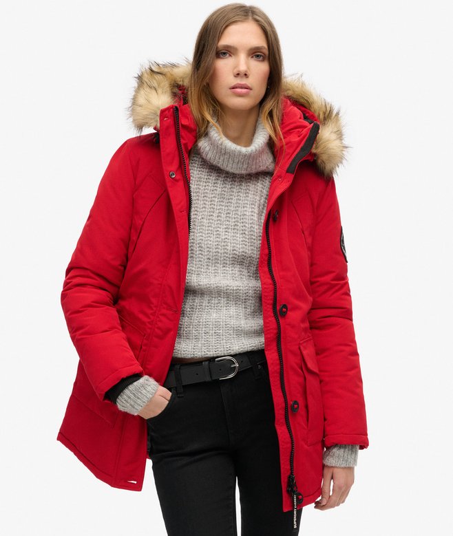 superdry Parka con capucha de pelo sintético Everest