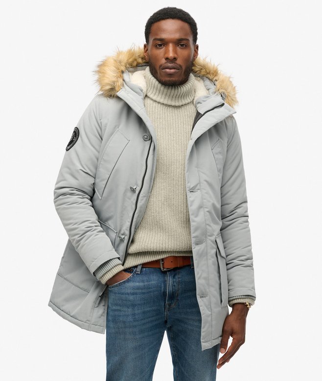superdry Parka con capucha de pelo sintético Everest
