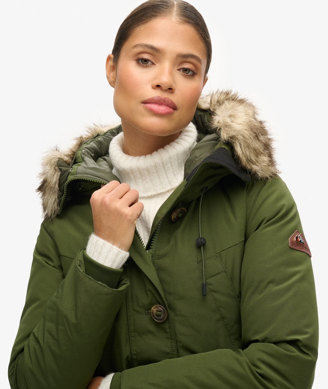 Superdry Parka De Plumón Con Capucha Y Pelo Sintético