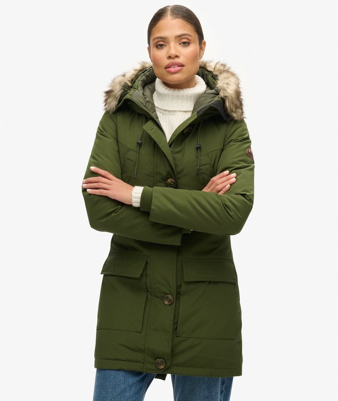 Superdry Parka De Plumón Con Capucha Y Pelo Sintético