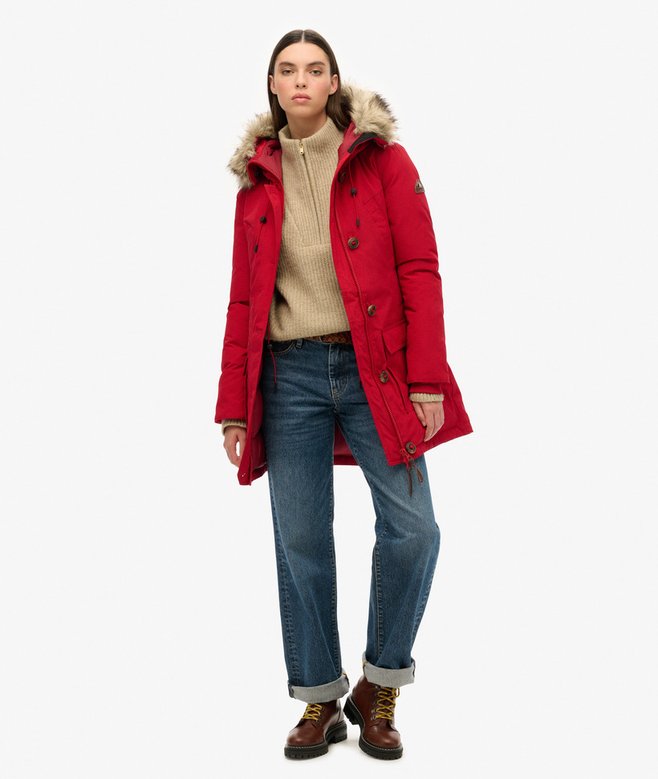 Superdry Parka De Plumón Con Capucha Y Pelo Sintético