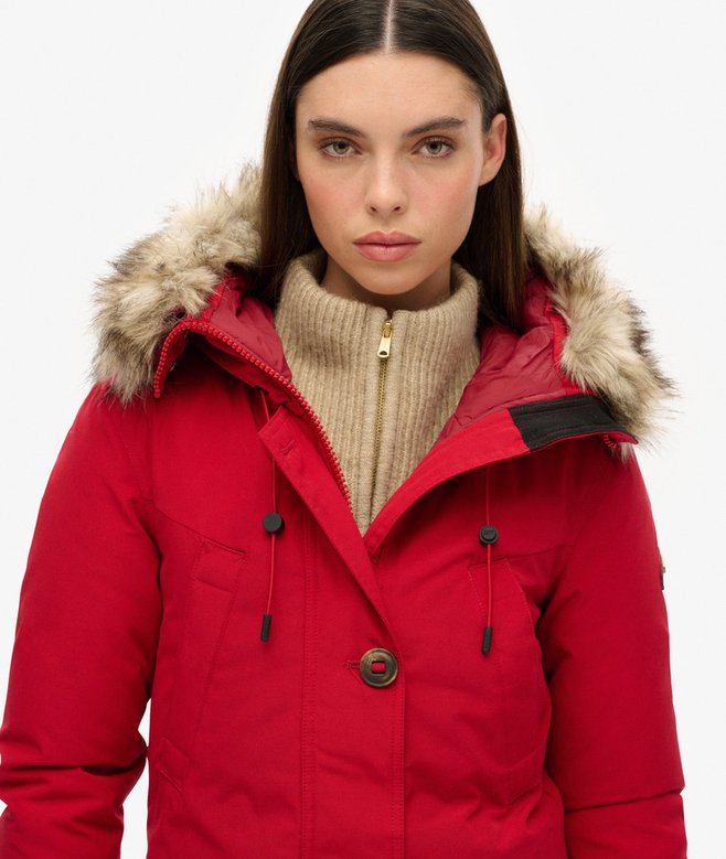 Superdry Parka De Plumón Con Capucha Y Pelo Sintético