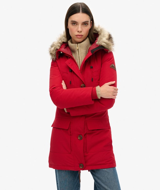 Superdry Parka De Plumón Con Capucha Y Pelo Sintético