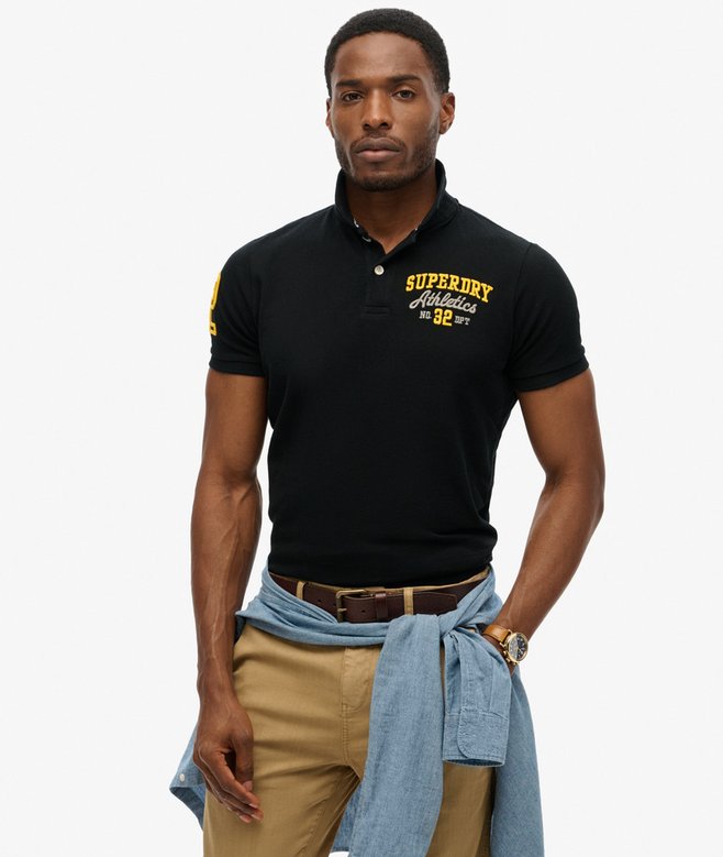 superdry Polo de algodón orgánico de corte clásico con aplicación