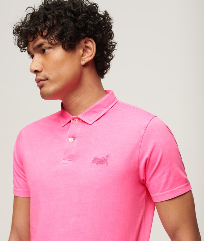 Superdry Polo De Punto Fluorescente Con Logotipo Essential