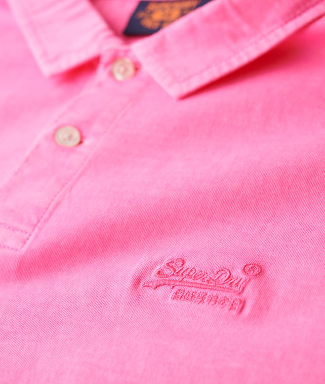 Superdry Polo De Punto Fluorescente Con Logotipo Essential