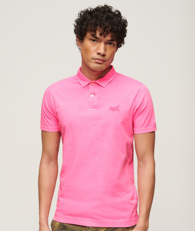 superdry Polo de punto fluorescente con logotipo Essential