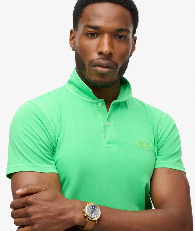Superdry Polo De Punto Fluorescente Con Logotipo Essential