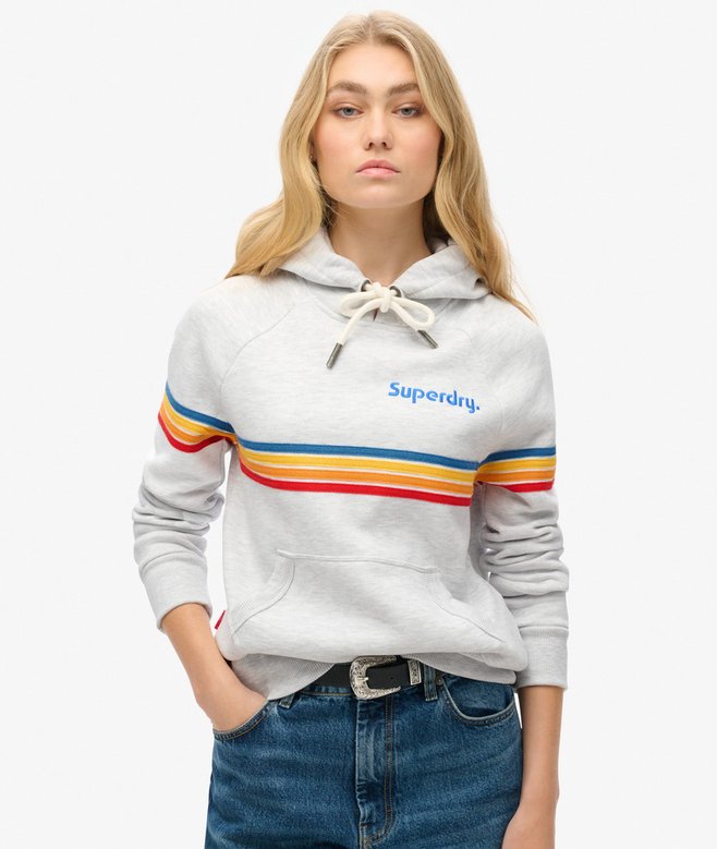 superdry Sudadera a rayas con capucha y logo Rainbow