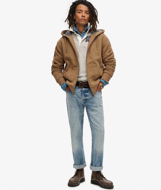 Superdry Sudadera Con Capucha Cremallera Y Forro De Borrego