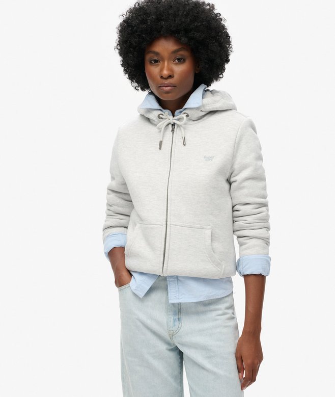 superdry Sudadera con capucha cremallera y forro de borreguillo Essential