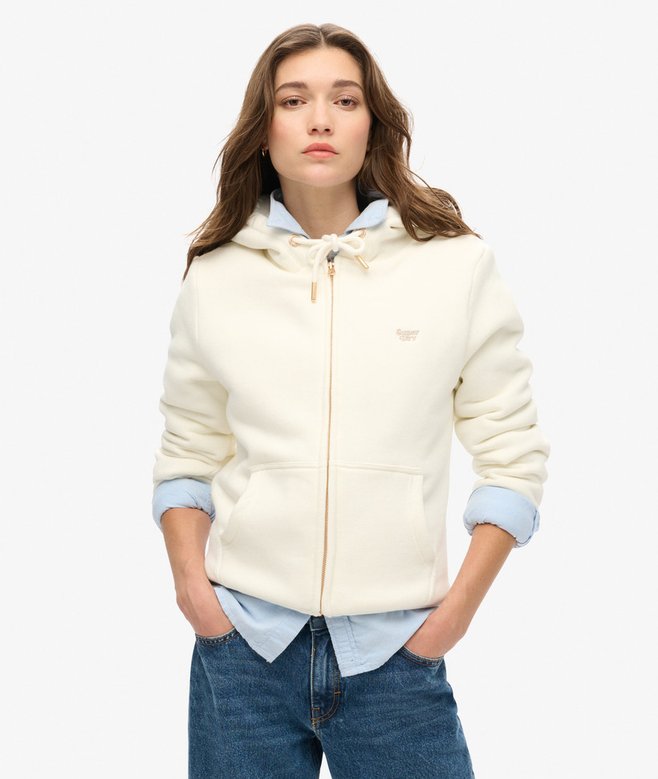 superdry Sudadera con capucha cremallera y forro de borreguillo Essential