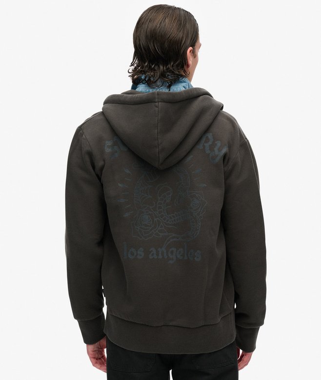 superdry Sudadera con capucha cremallera y gráfico con motivo de tatuaje