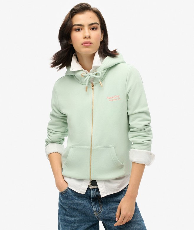 superdry Sudadera con capucha cremallera y logo Essential