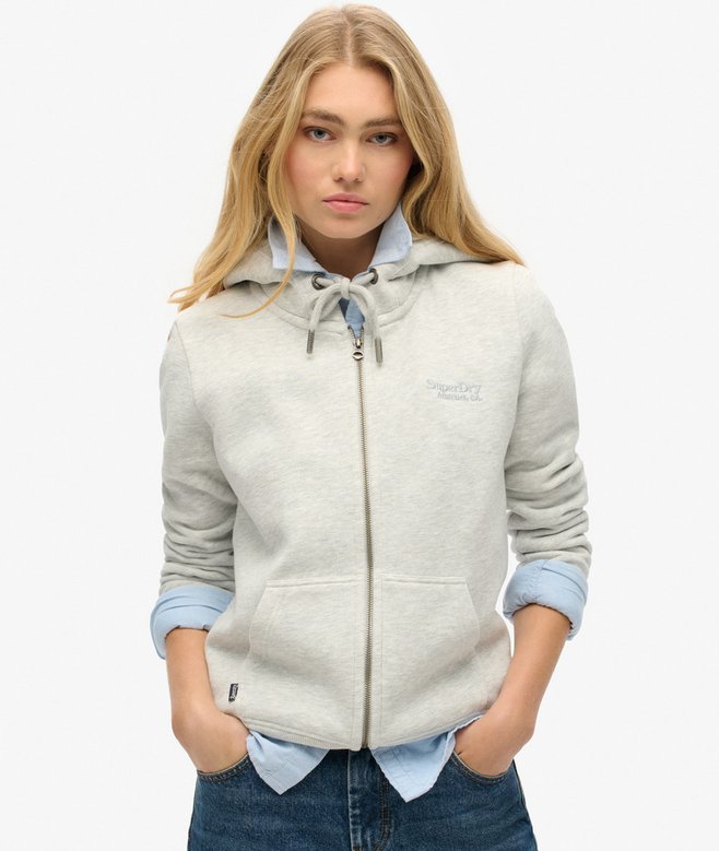 superdry Sudadera con capucha cremallera y logo Essential