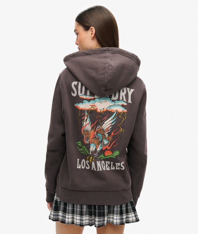 superdry Sudadera con capucha cremallera y strass Tattoo