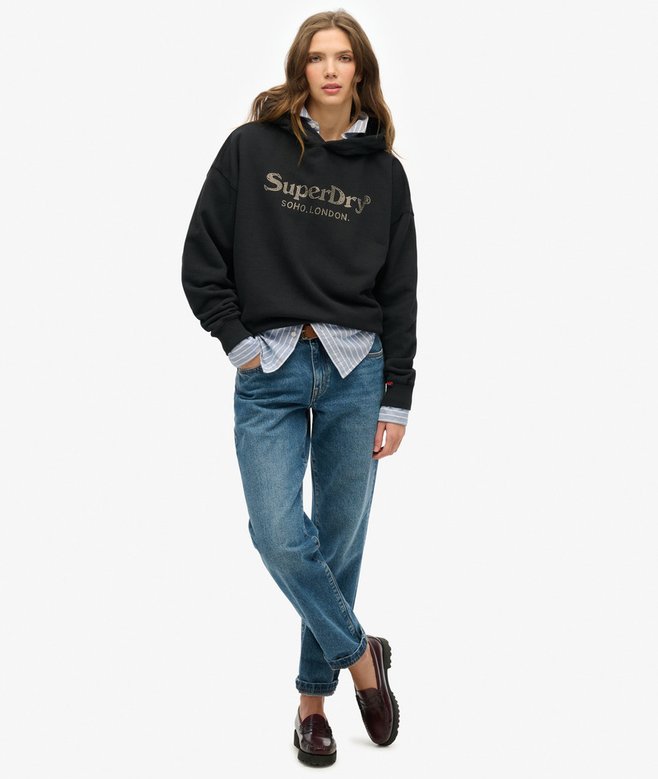 Superdry Sudadera Con Capucha Holgada Y Acabado Metalizado Venue