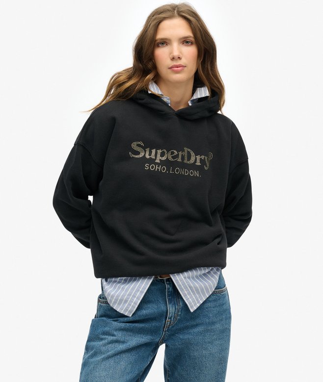 superdry Sudadera con capucha holgada y acabado metalizado Venue