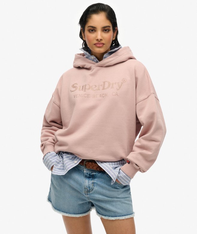 superdry Sudadera con capucha holgada y acabado metalizado Venue