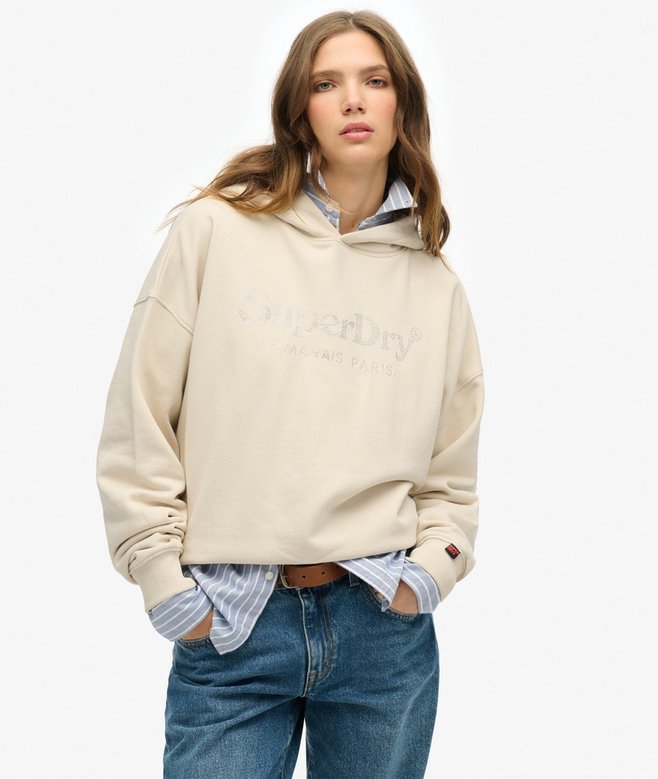superdry Sudadera con capucha holgada y acabado metalizado Venue
