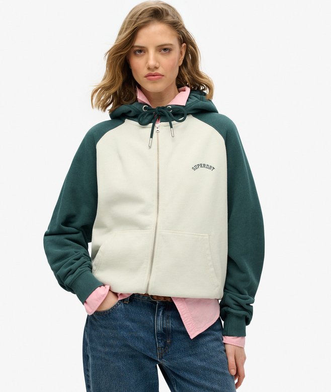 superdry Sudadera con capucha manga reglán cremallera y logo Esssential