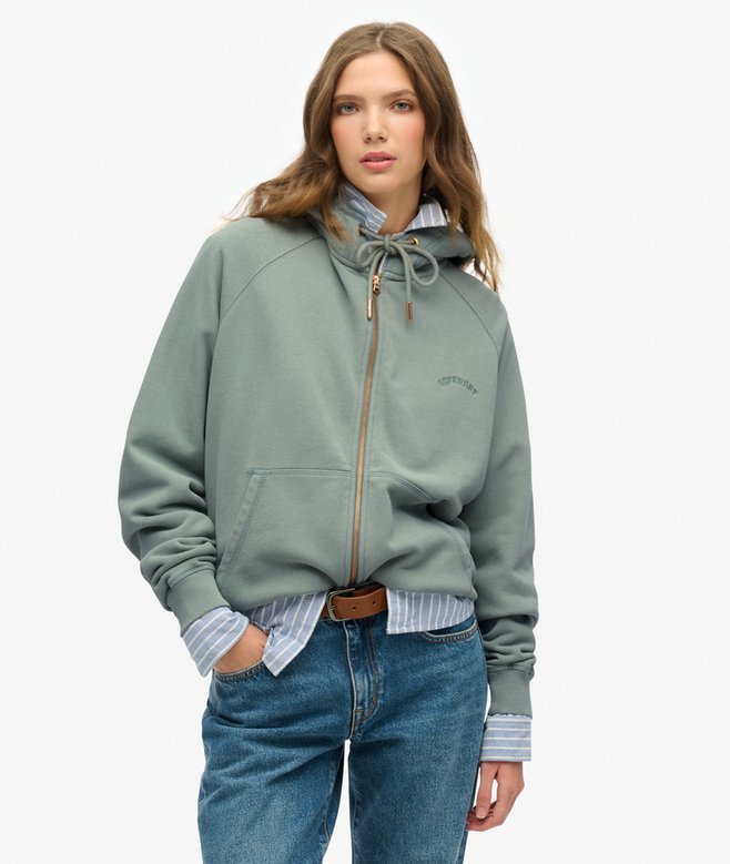 superdry Sudadera con capucha manga reglán cremallera y logo Esssential