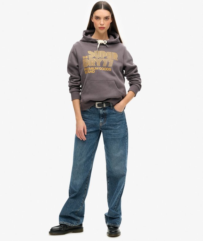 Superdry Sudadera Con Capucha Purpurina Y Logotipo Retro