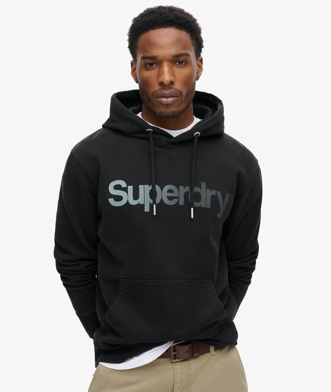 superdry Sudadera con capucha suelta con efecto descolorido y logotipo Core