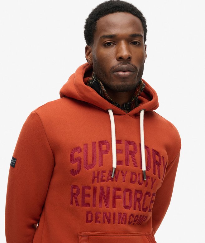Superdry Sudadera Con Capucha Y Bordado Worker Scripted