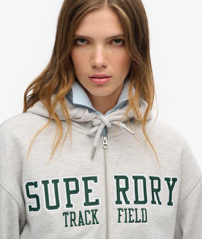 Superdry Sudadera Con Capucha Y Cremallera De Corte Boyfriend College
