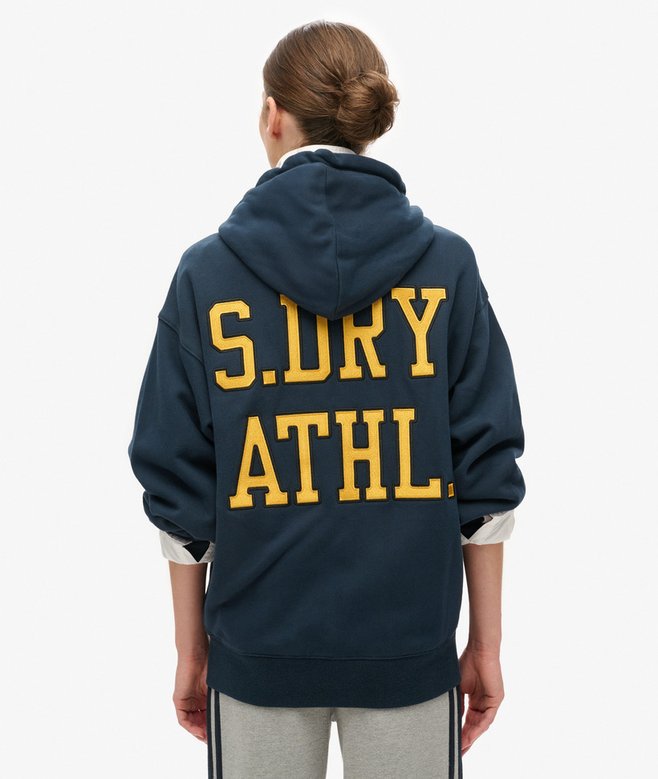 Superdry Sudadera Con Capucha Y Cremallera De Corte Boyfriend College
