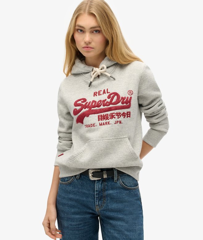 superdry Sudadera con capucha y gráfico de chenilla