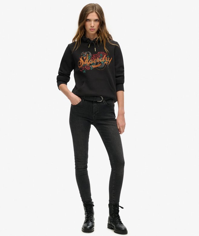 Superdry Sudadera Con Capucha Y Gráfico Tattoo Script