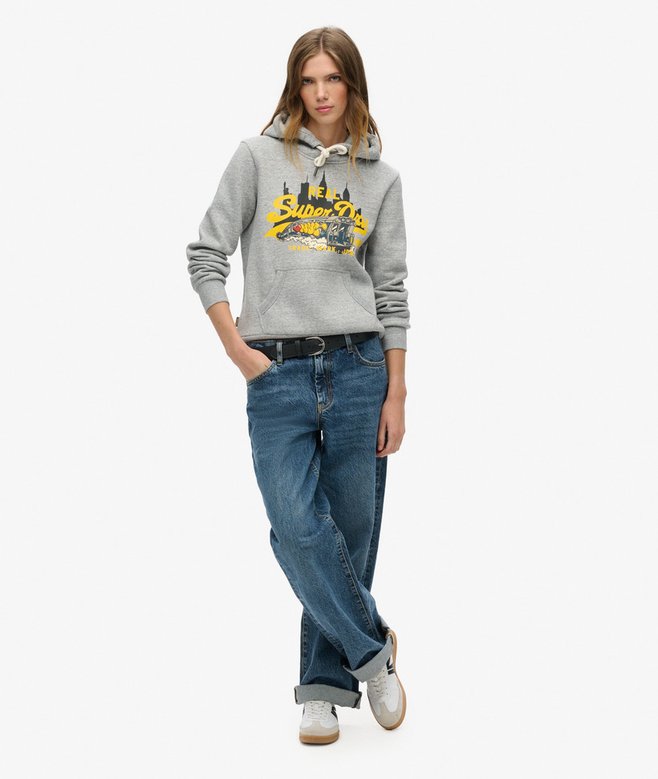 Superdry Sudadera Con Capucha Y Logotipo Estampado Vintage New York