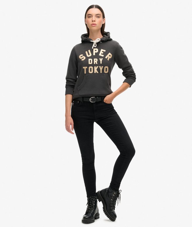 Superdry Sudadera Con Capucha Y Logotipo Gráfico Con Purpurina