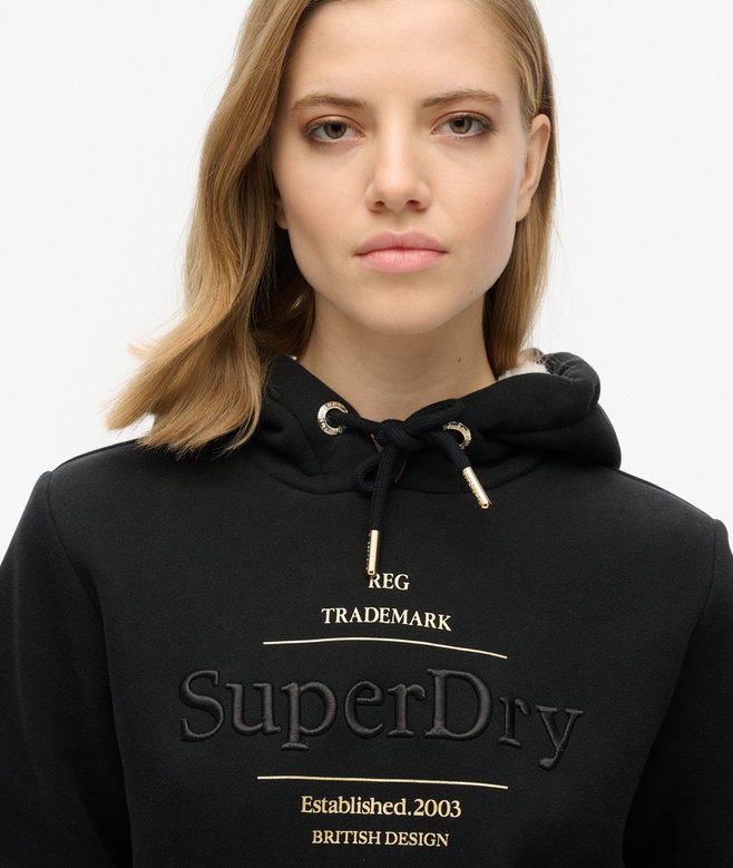 Superdry Sudadera Con Capucha Y Logotipo Metalizado Luxe
