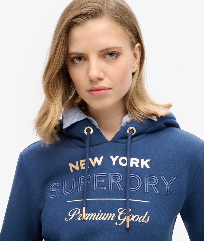 Superdry Sudadera Con Capucha Y Logotipo Metalizado Luxe