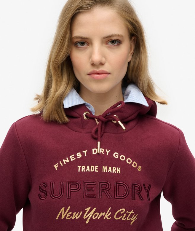 Superdry Sudadera Con Capucha Y Logotipo Metalizado Luxe