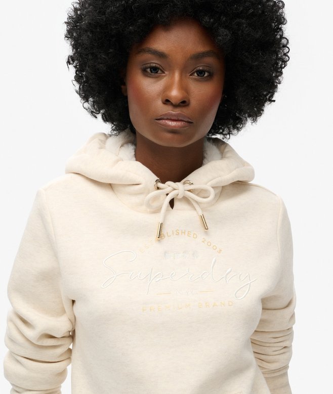 Superdry Sudadera Con Capucha Y Logotipo Metalizado Luxe