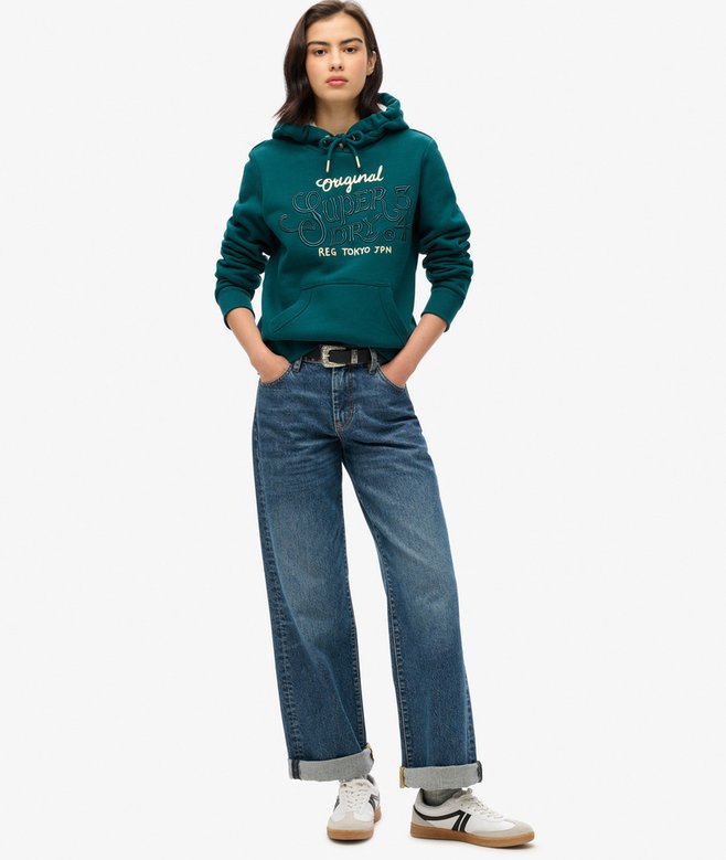Superdry Sudadera Con Capucha Y Logotipo Metalizado Luxe