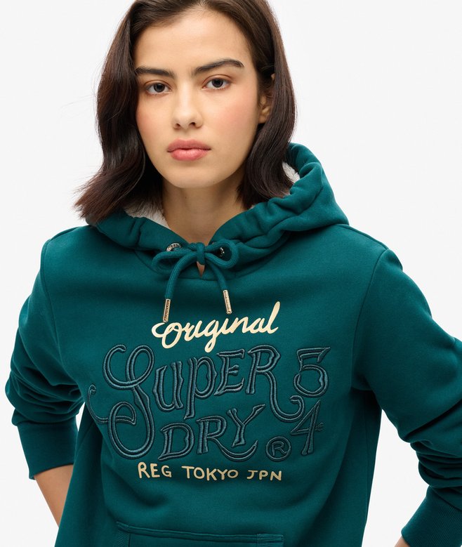 Superdry Sudadera Con Capucha Y Logotipo Metalizado Luxe