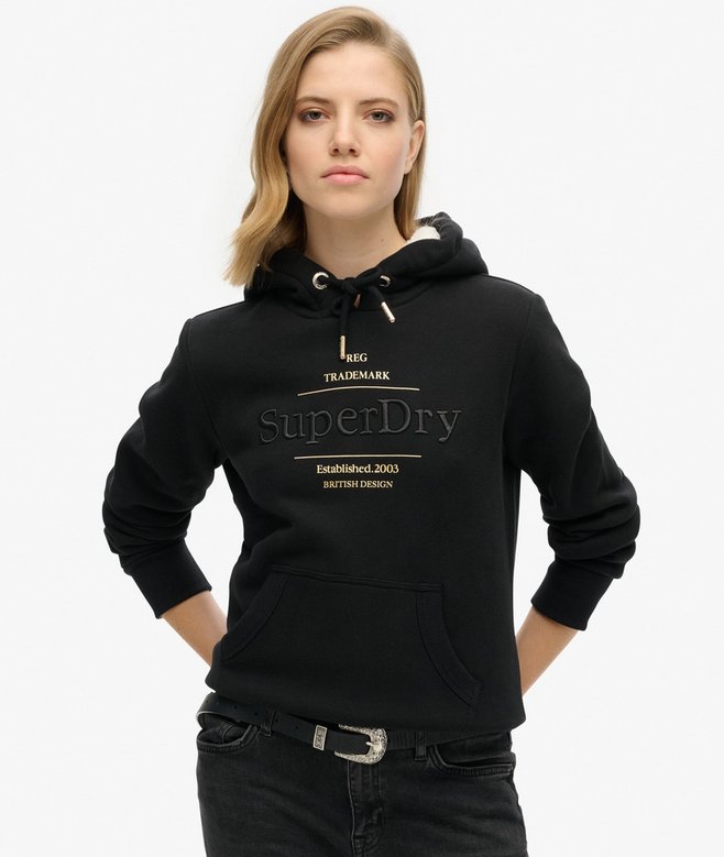 superdry Sudadera con capucha y logotipo metalizado Luxe