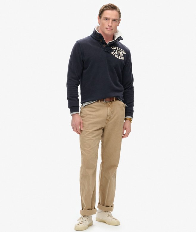 Superdry Sudadera Con Media Botonadura Vintage Athletic