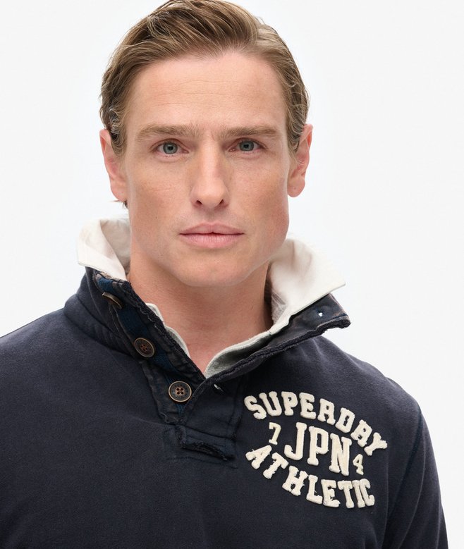 Superdry Sudadera Con Media Botonadura Vintage Athletic