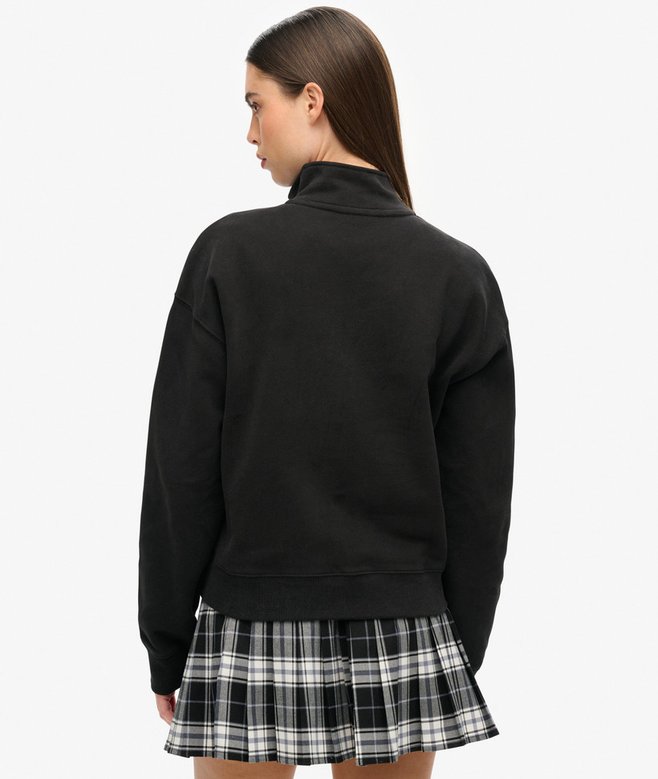 Superdry Sudadera Con Media Cremallera Corte Cuadrado Y Logo Sportswear