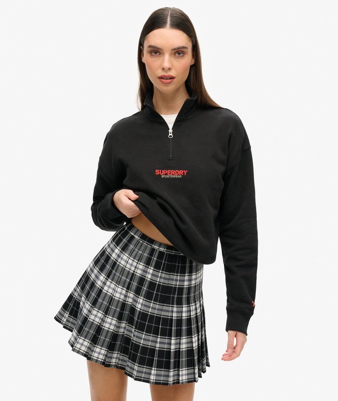 superdry Sudadera con media cremallera corte cuadrado y logo Sportswear