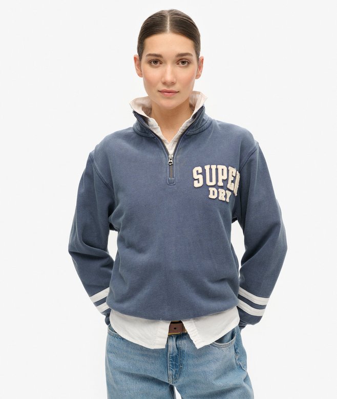 Superdry Sudadera Con Media Cremallera Y Aplicación Athletic Essentials