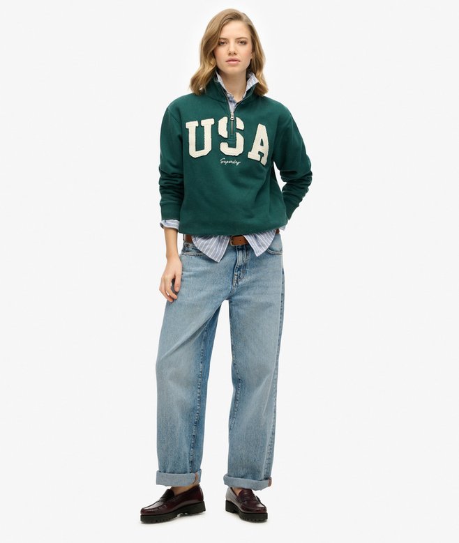 Superdry Sudadera Con Media Cremallera Y Aplique Athletic Essentials