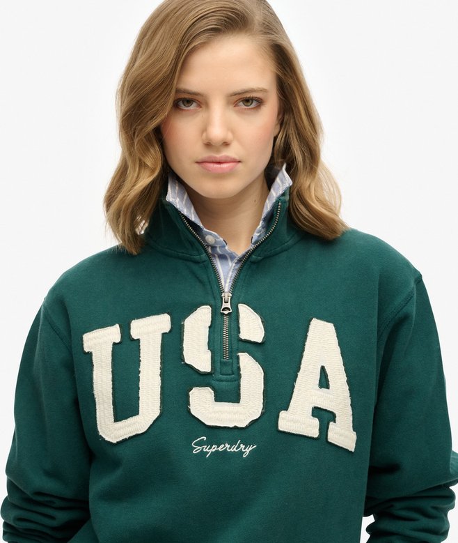 Superdry Sudadera Con Media Cremallera Y Aplique Athletic Essentials